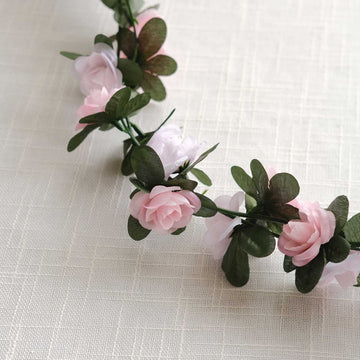 Realistic Blush Dusty Rose Hanging Flower Vines