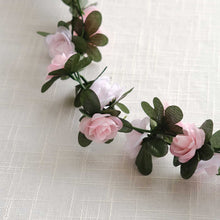 2 Pack Blush Dusty Rose Artificial Silk Rose Vines Hanging Flower Garland
