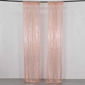 Captivating Rose Gold Sequin Backdrop Curtains