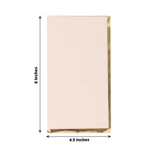 50 Pack Blush Soft 2 Ply Dinner Paper Napkins with Gold Foil Edge