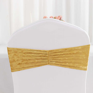 Add Elegance and Charm with Champagne Velvet Chair Sashes