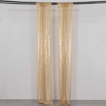 Elevate Your Event Decor with Champagne Sequin Photo Backdrop Curtains