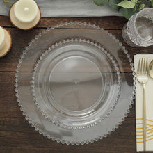 Set Of Disposable 8 Inch Clear Plastic Salad Plates With Beaded Rim 