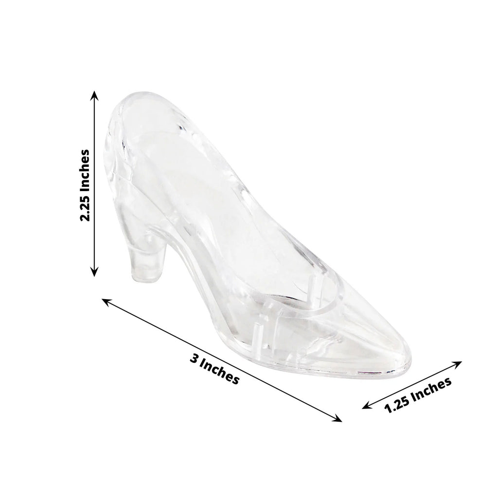 12 Pack Plastic Clear Slippers Cinderella Heels for Party Favors  Decorations and Crafts Glass Slippers 