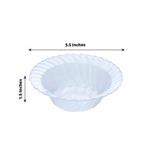 10 Pack Clear Flared Hard Plastic Small Fruit Bowls, 5oz Disposable Ice Cream Yogurt Bowls
