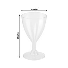 Clear Plastic Disposable 6 oz Wine Glasses With Short Hollow Stem 12 Pack 
