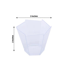Wavy Hexagon 3 oz Snack Cups In Clear Plastic Disposable 12 Pack 
