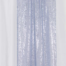 2 Pack Dusty Blue Sequin Backdrop Drape Curtains with Rod Pockets - 8ftx2ft#whtbkgd