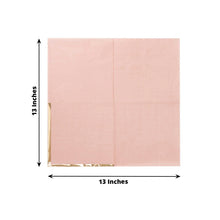 50 Pack Soft Dusty Rose 2 Ply Paper Beverage Napkins with Gold Foil Edge, Disposable