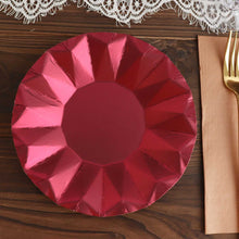 Burgundy Geometric Prism Design Rim 7 Inch Appetizer Plates