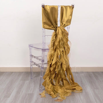 Add a Touch of Elegance with Gold Curly Willow Chair Sashes