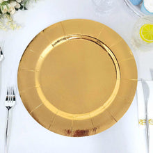 Gold Round Serving Tray 13 Inch Cardboard Disposable Leathery Texture