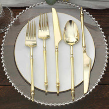 Set Of Gold Plastic Utensils With Disposable Fork Spoon And Knife Silverware