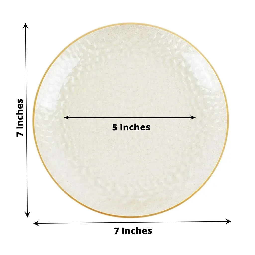 Disposable Plastic Plates White, 7 Inches Plastic Dessert Plates