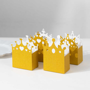 Shimmering Gold Treat Party Favor Boxes