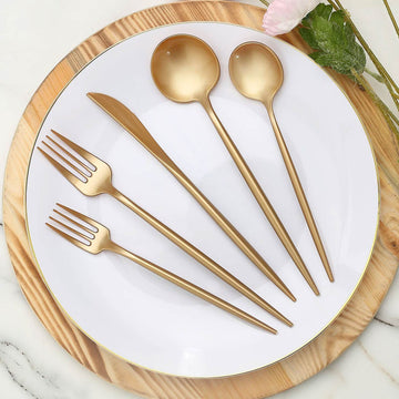 Add Elegance to Your Event with the Gold Heavy Duty Plastic Utensil Set