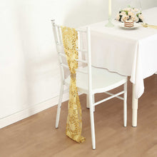 5 Pack Gold Leaf Vine Embroidered Sequin Tulle Chair Sashes