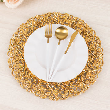 Gold Dinner Chargers for Event Tabletop Decor