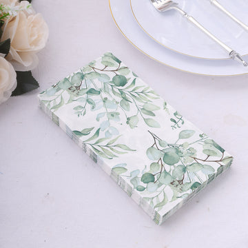 Green Eucalyptus Leaf Print Paper Napkins - Add Natural Charm to Your Table