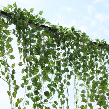 Elevate Your Space with Green Silk Pothos Artificial Hanging Plants