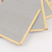 50 Pack Gray Paper Beverage Napkins with Gold Foil Edge