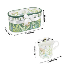 Greenery Theme Bridal Shower Gift Set, 2 Pack Porcelain Coffee Mugs With Matching Keepsake Gift Box