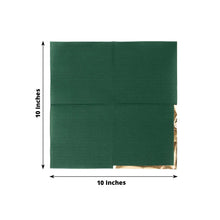 50 Pack Hunter Emerald Green Paper Beverage Napkins with Gold Foil Edge