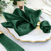 5 Pack Premium 20 Inch x 20 Inch Hunter Emerald Green Velvet Sheen Finish Cloth Dinner Napkins 