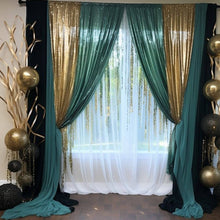 2 Pack Hunter Emerald Green Sequin Backdrop Drape Curtains with Rod Pockets - 8ftx2ft