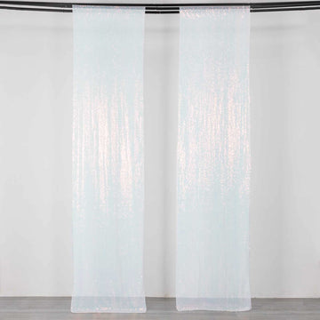Dazzle Your Event Space with Iridescent Blue Sequin Photo Backdrop Curtains