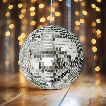 2 Pack Large Silver Foam Disco Mirror Ball With Hanging Swivel Ring, Holiday Party Decor 12"
