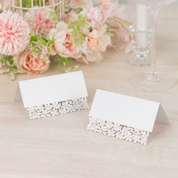 Add a Touch of Nature to Your Wedding Decor with White Wedding Table Name Place Cards