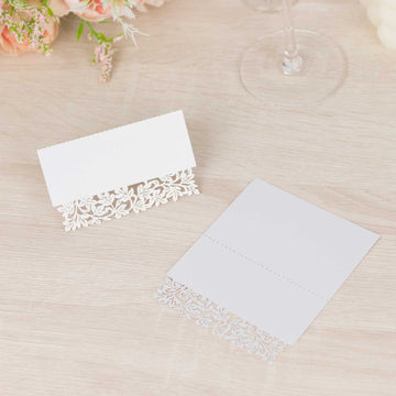 Elegant White Wedding Table Name Cards for a Whimsical Celebration