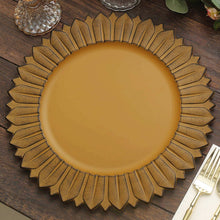6 Pack | 13inch Matte Mustard Yellow Sunflower Plastic Dinner Charger Plates