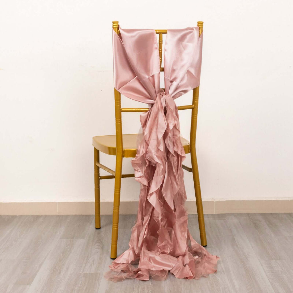 Mauve Curly Willow Chair Sashes 5Pack