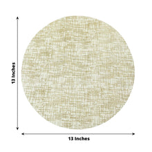 10 Pack Metallic Gold Glitter Mesh Round Placemats, 13inch Polyester Dining Table Mats