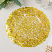 50 Pack Metallic Gold Medallion Style Paper Placemats, 12inch Round Disposable Lace Doilies