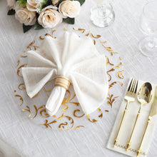 10 Pack Metallic Gold Sheer Organza Round Placemats with Embossed Foil Flower Design