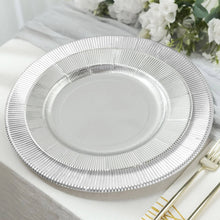 25 Disposable Silver Sunray Paper Dinner Plates 10 Inch 