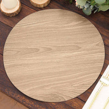 6 Pack Natural 13inch Paper Charger Plates With Walnut Wood Design, Round Disposable Serving Plates