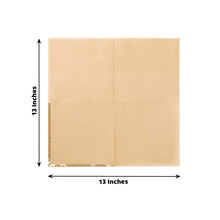 50 Pack Soft Natural 2 Ply Paper Beverage Napkins with Gold Foil Edge, Disposable Cocktail
