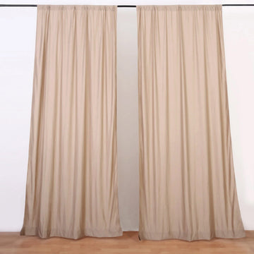 2 Pack Nude Scuba Polyester Divider Backdrop Curtains, Inherently Flame Resistant Event Drapery Panels Wrinkle Free With Rod Pockets - 10ftx10ft