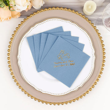 Sophisticated Black Personalized Soft Airlaid Paper Beverage Napkins