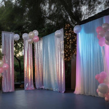 2 Pack Pink Sequin Backdrop Drape Curtains with Rod Pockets - 8ftx2ft