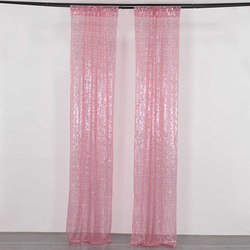 Elevate Your Event with Pink Sequin Photo Backdrop Curtains