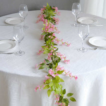 2 Pack Pink Silk Wisteria Flower Garland Hanging Vines, Artificial Floral Garland Wedding Arch Decor