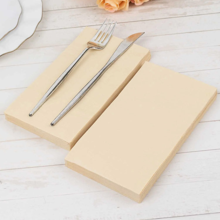 50 Pack 2 Ply Soft Beige Dinner Paper Napkins, Disposable Wedding Reception Party 