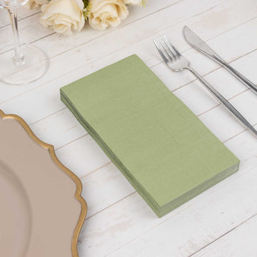 Add a Touch of Elegance to Your Event with Sage Green Dinner Paper Napkins