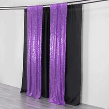 2 Pack Purple Sequin Backdrop Drape Curtains with Rod Pockets - 8ftx2ft
