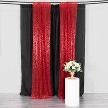 2 Pack Red Sequin Photo Backdrop Curtains with Rod Pockets